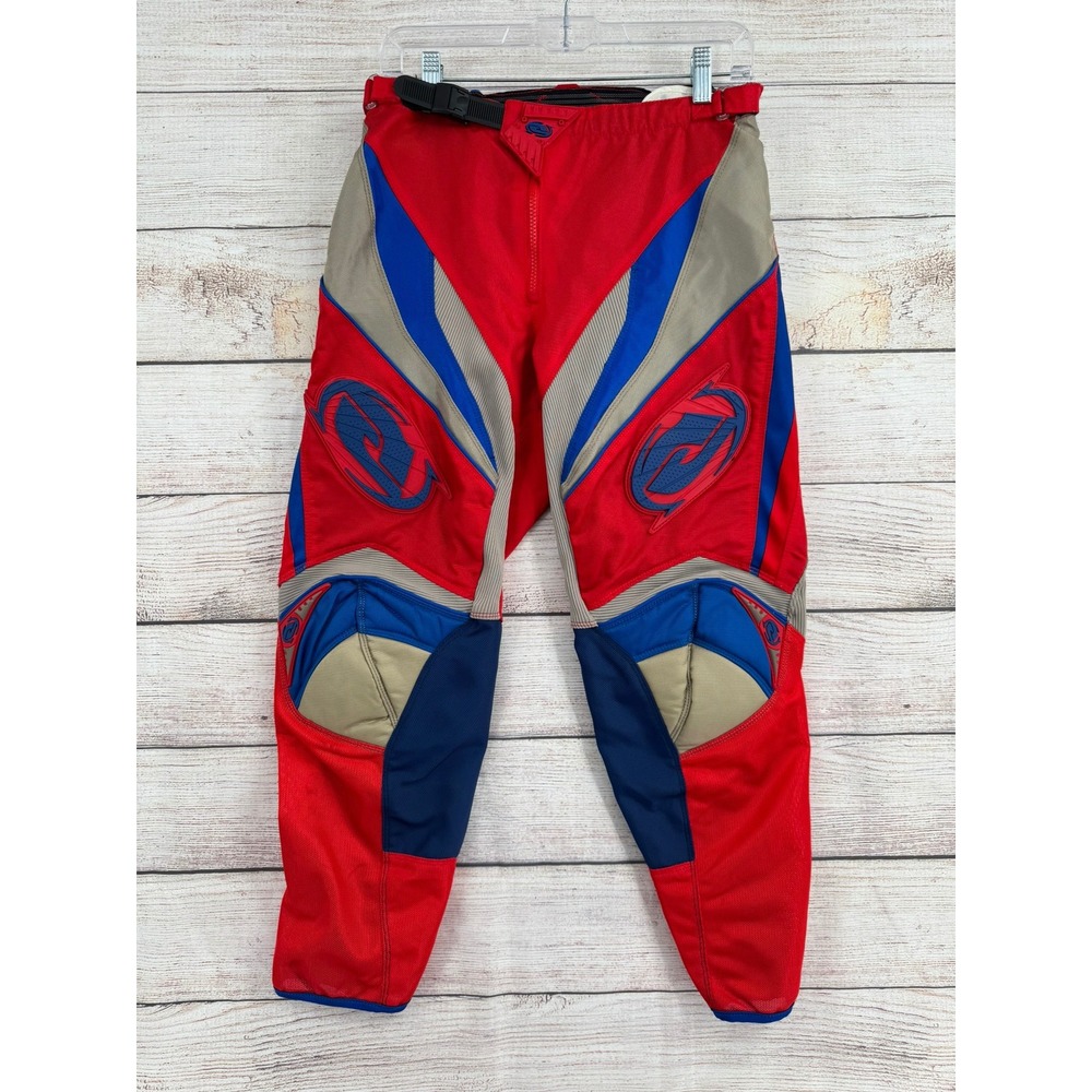 Answer Racing‎ Ion Motocross Pants Mens 30 Red Blue Tan Padded Dirt Bike Gear